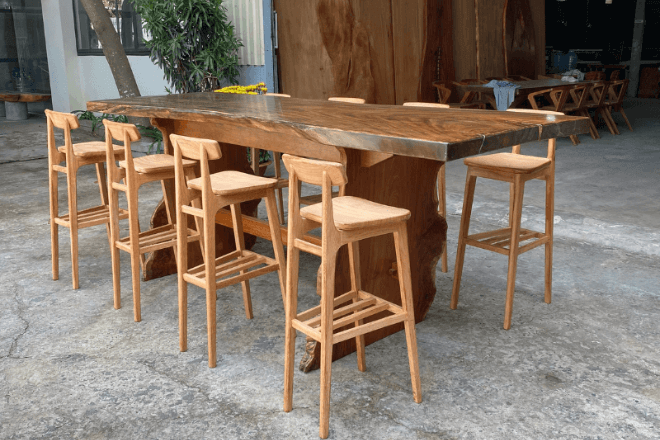 Bộ Bàn ghế ăn gỗ me tây 8 ghế