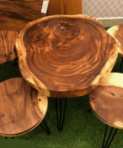 Bàn cafe tròn gỗ Me Tây