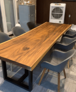 Bàn Gỗ Me Tây Nhà Hàng 6 Ghế