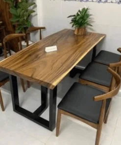 Bàn Nhà Hàng Gỗ Me Tây 6 Ghế