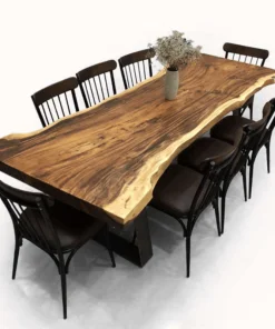 Bàn Gỗ Me Tây Nhà Hàng 8 Ghế