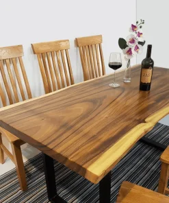 Bàn Nhà Hàng Gỗ Me Tây 6 Ghế