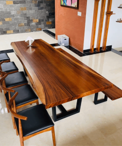Bàn Gỗ Me Tây Nhà Hàng 8 Ghế