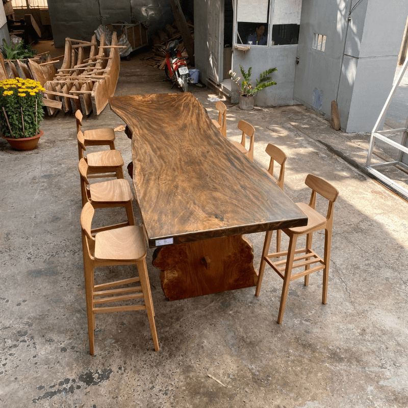 Bộ bàn ghế gỗ nguyên tấm