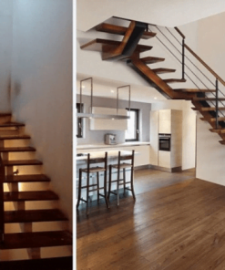 Cầu thang gỗ me tây