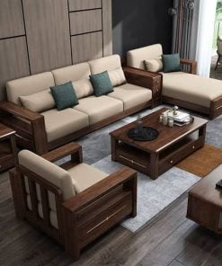 Bộ bàn ghế sofa gỗ phòng khách CDwood