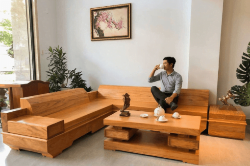 Bộ bàn ghế sofa chữ L nguyên khối