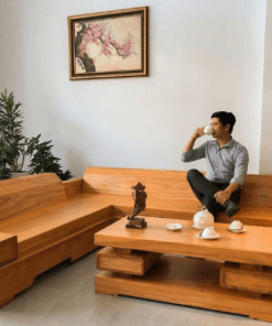 Bàn ghế sofa gỗ tự nhiên nguyên khối