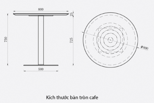 Chiều cao bàn trà